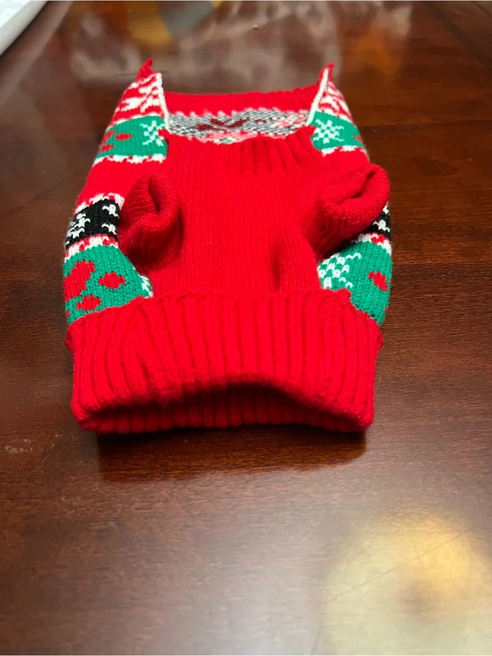 Paw-some Christmas Knit Dog Sweater - Red & Green Holiday Design
